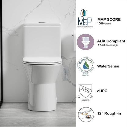 WaterSense certified dual flush toilet for water efficiency