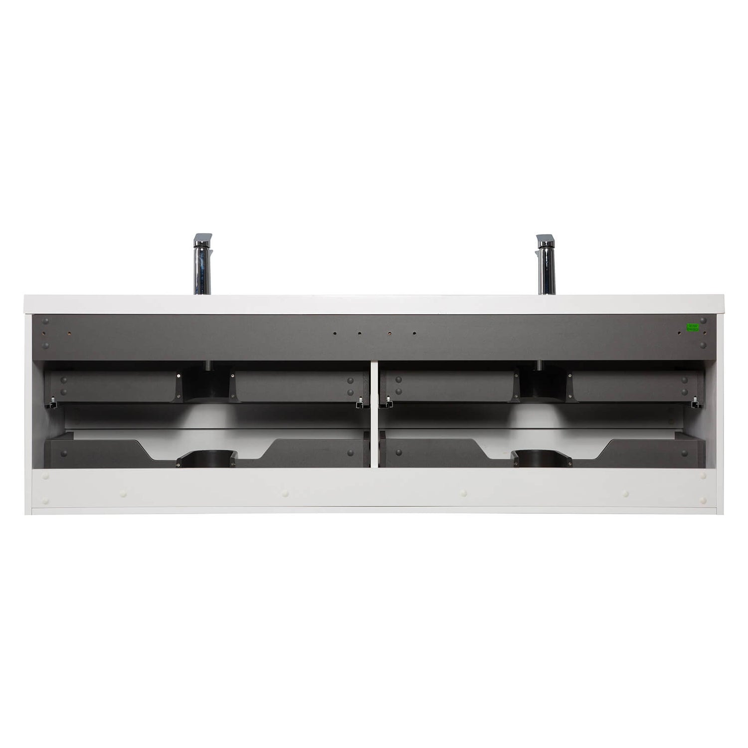 Waterproof floating vanity with undermount sinks _ 70 inches