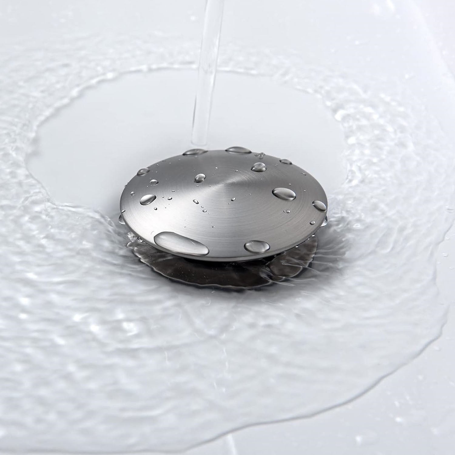 Waterproof Brushed Nickel Bathroom Sink Pop Up Drain