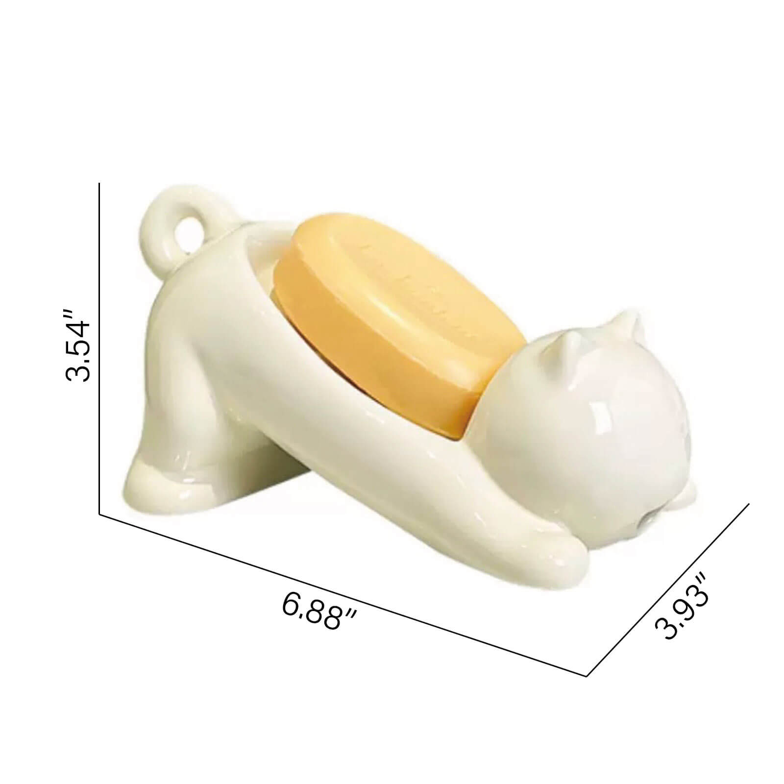 Whimsical cat design bathroom soap dish ceramic material