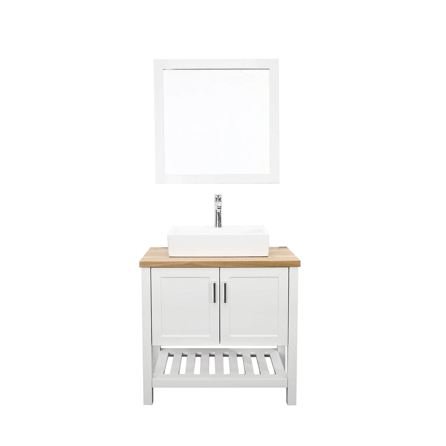32&quot; Freestanding Vessel Vanity with Solid Wood Structure