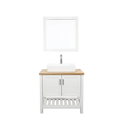 32&quot; Freestanding Vessel Vanity with Solid Wood Structure