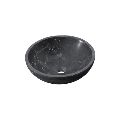 16" Dark Gray Marble Round Above-Counter Bathroom Sink