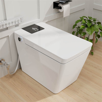 Square Smart Bidet Toilet with Water Tank, Radar Sensor, Heated Seat, Drying Function