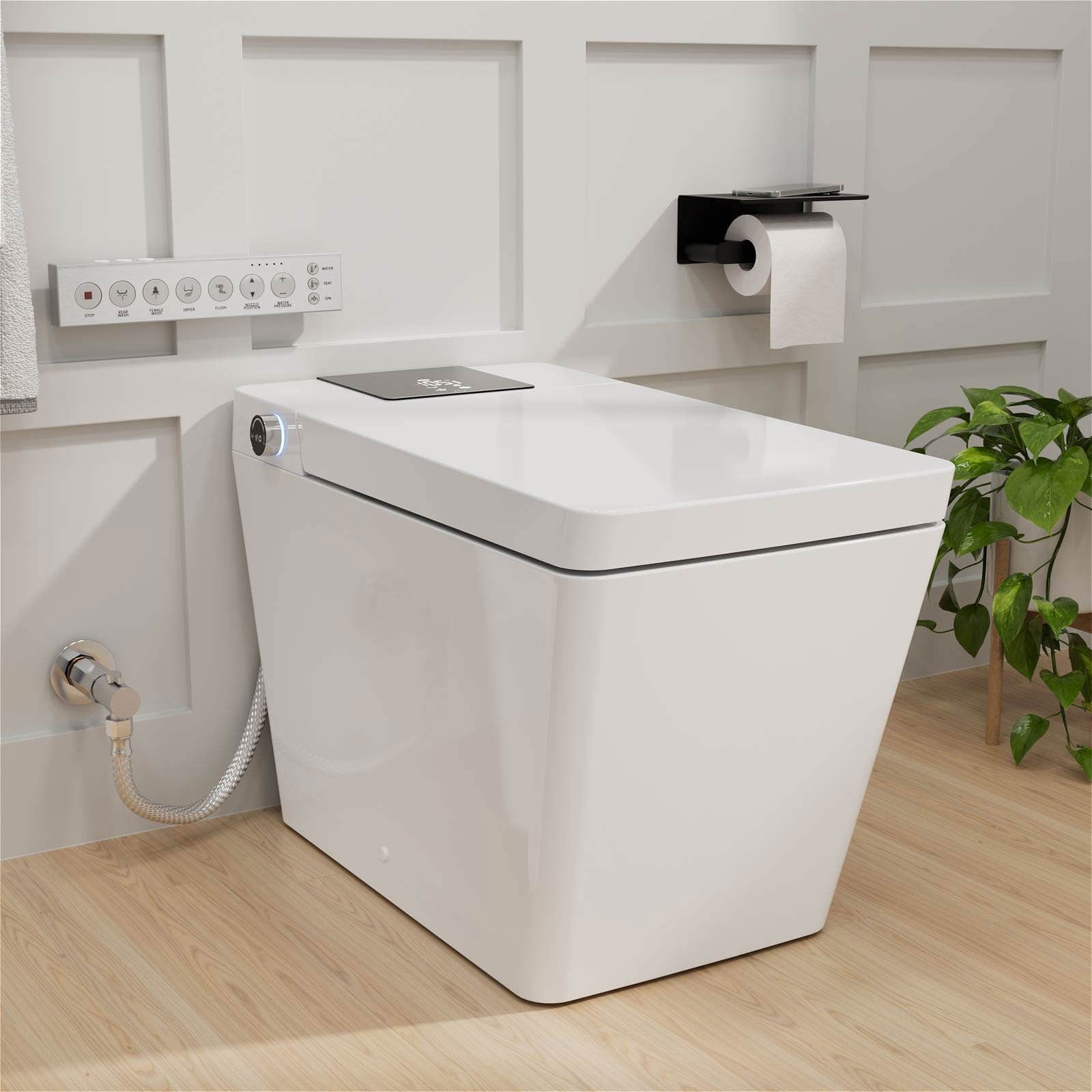 Smart-Bidet-Toilette mit Spülkasten, Radarsensor, beheiztem Sitz und Trocknungsfunktion
