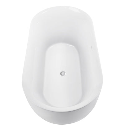 White 59-inch freestanding Bathtub for modern bathroom