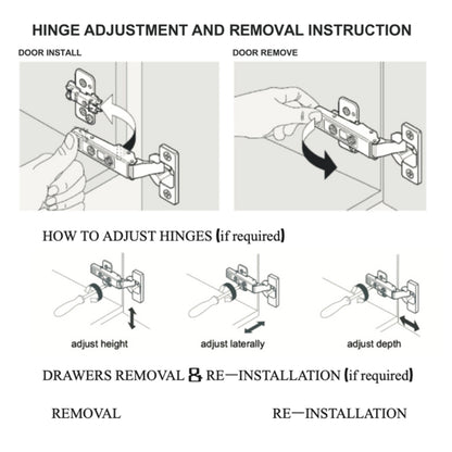 White Oak Fluted Bathroom Vanity Cabinet Door Hinge Installation Removal and Adjustment Guide