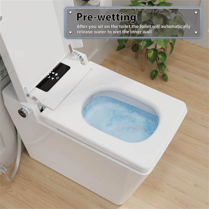 Square Smart Bidet Toilet with Water Tank, Radar Sensor, Heated Seat, Drying Function