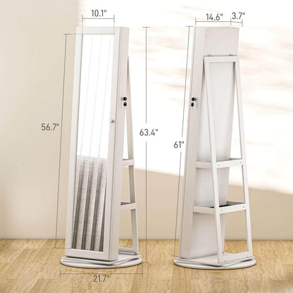 White mirror cabinet dimension view with height and width details