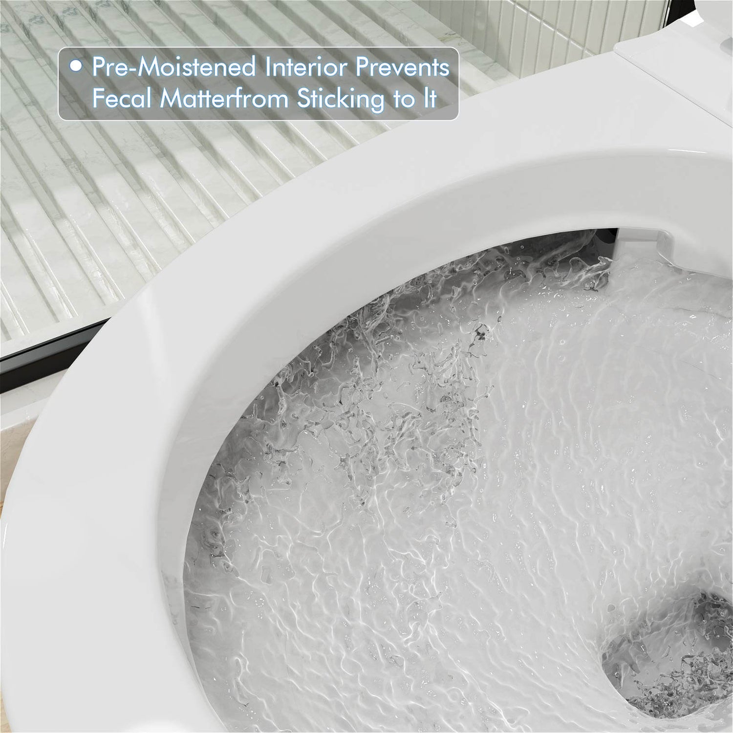 Modern Egg-Shaped Floor Mounted Smart Toilet with Built-in Water Tank