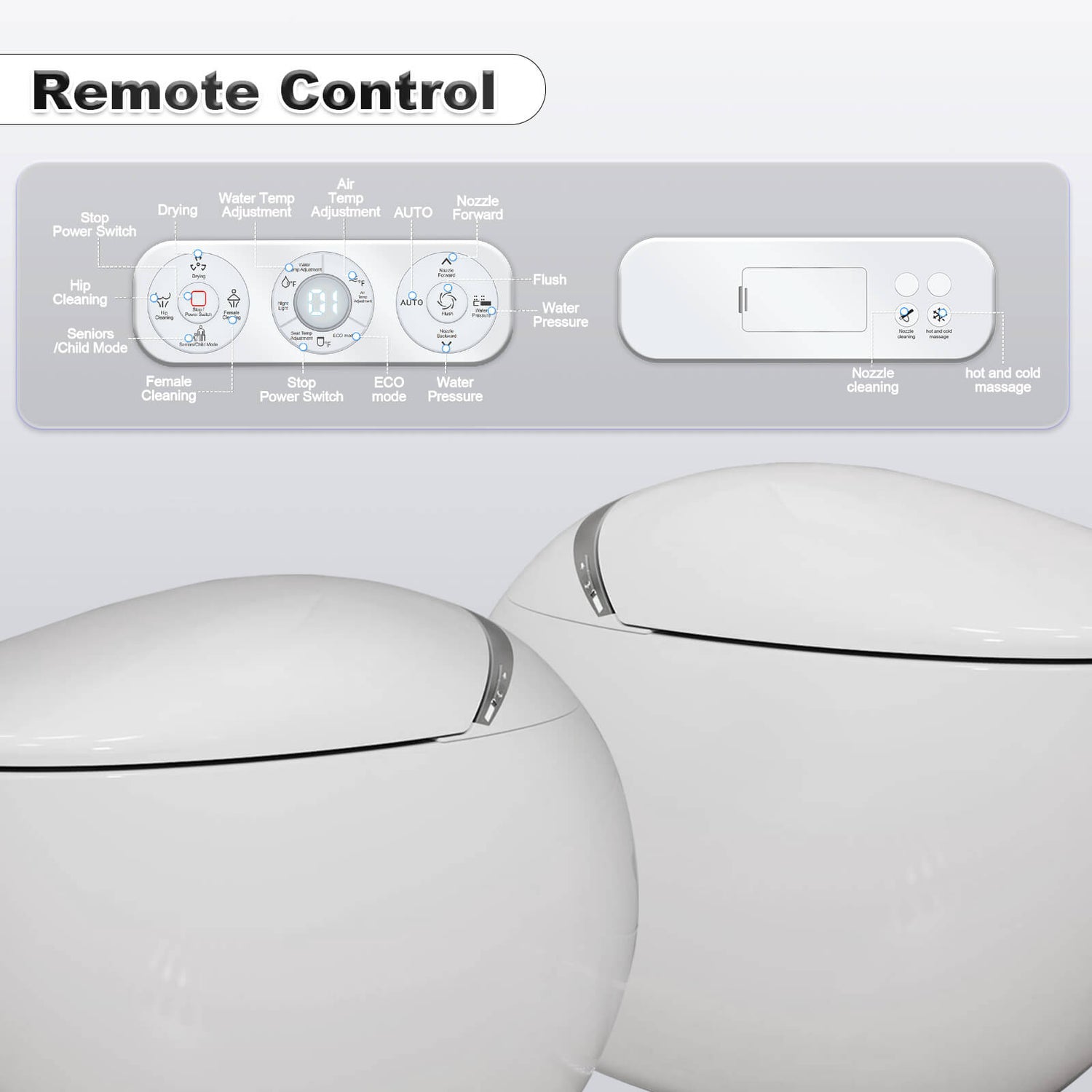 Modern Egg-Shaped Floor Mounted Smart Toilet with Built-in Water Tank