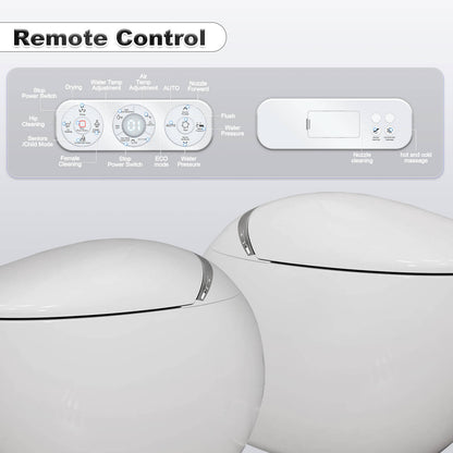 Modern Egg-Shaped Floor Mounted Smart Toilet with Built-in Water Tank