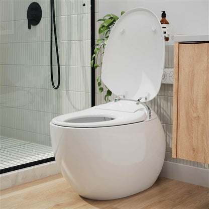 Modern Egg-Shaped Floor Mounted Smart Toilet with Built-in Water Tank