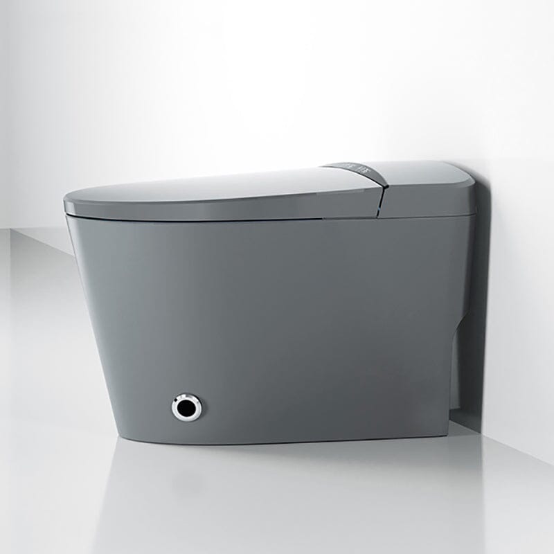 One-Piece Elongated Gray Smart Toilet Floor Mounted Automatic Toilet Self-Clean