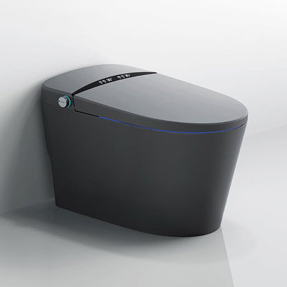 One-Piece Elongated Gray Smart Toilet Floor Mounted Automatic Toilet Self-Clean