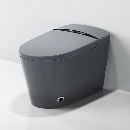 One-Piece Elongated Gray Smart Toilet Floor Mounted Automatic Toilet Self-Clean
