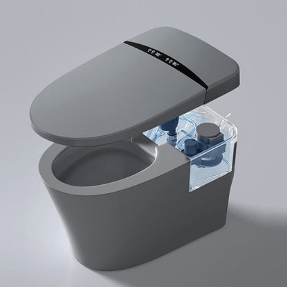 One-Piece Elongated Gray Smart Toilet Floor Mounted Automatic Toilet Self-Clean