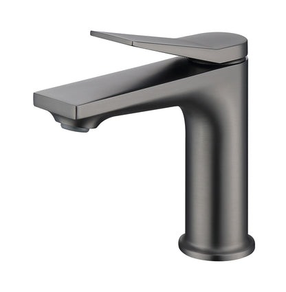 White background image of Grey Single Hole Single Handle Bathroom Faucet