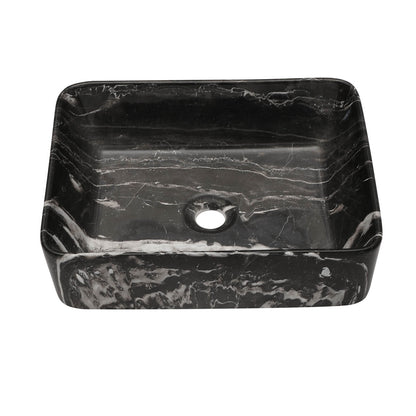above counter marble style sink with white veining details