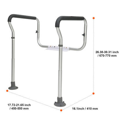 adjustable bathroom toilet safety rail dimension