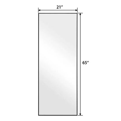 65"x21" Full Length LED Floor Mirror with 3-Color Dimmable Lights