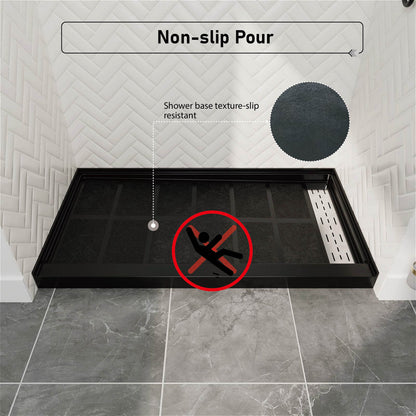 anti slip black shower floor texture on solid surface base