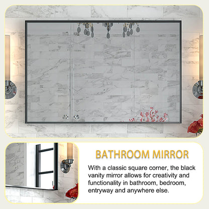 36&quot; x 24&quot; Aluminum Frame Bathroom Mirror with Beveled Edge