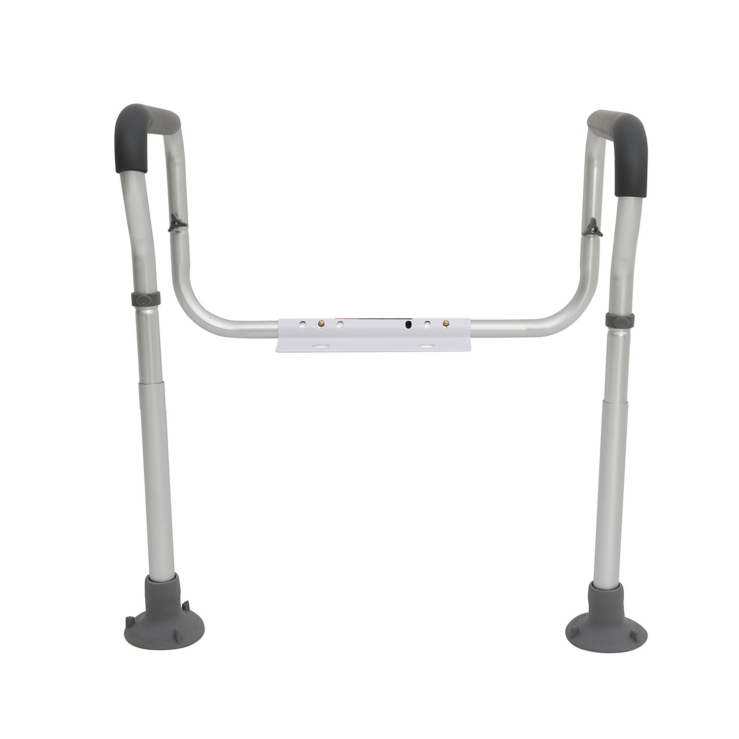 bathroom toilet safety rail with aluminum frame and padded hand grips