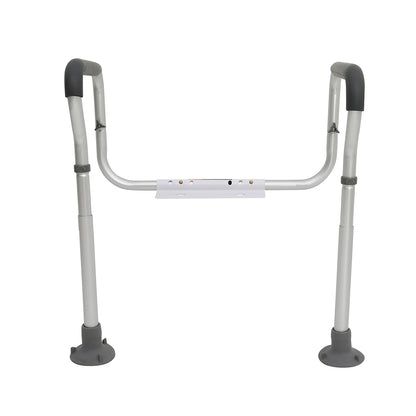 bathroom toilet safety rail with aluminum frame and padded hand grips