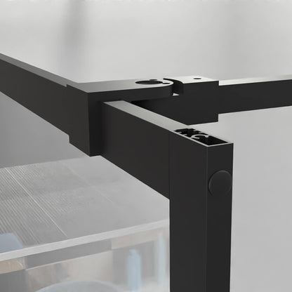 black framed glass shower screen panel for industrial style bathrooms