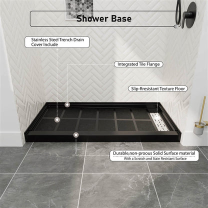 black right drain shower tray with easy clean drain cover