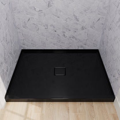 black acrylic alcove shower base for modern bathroom