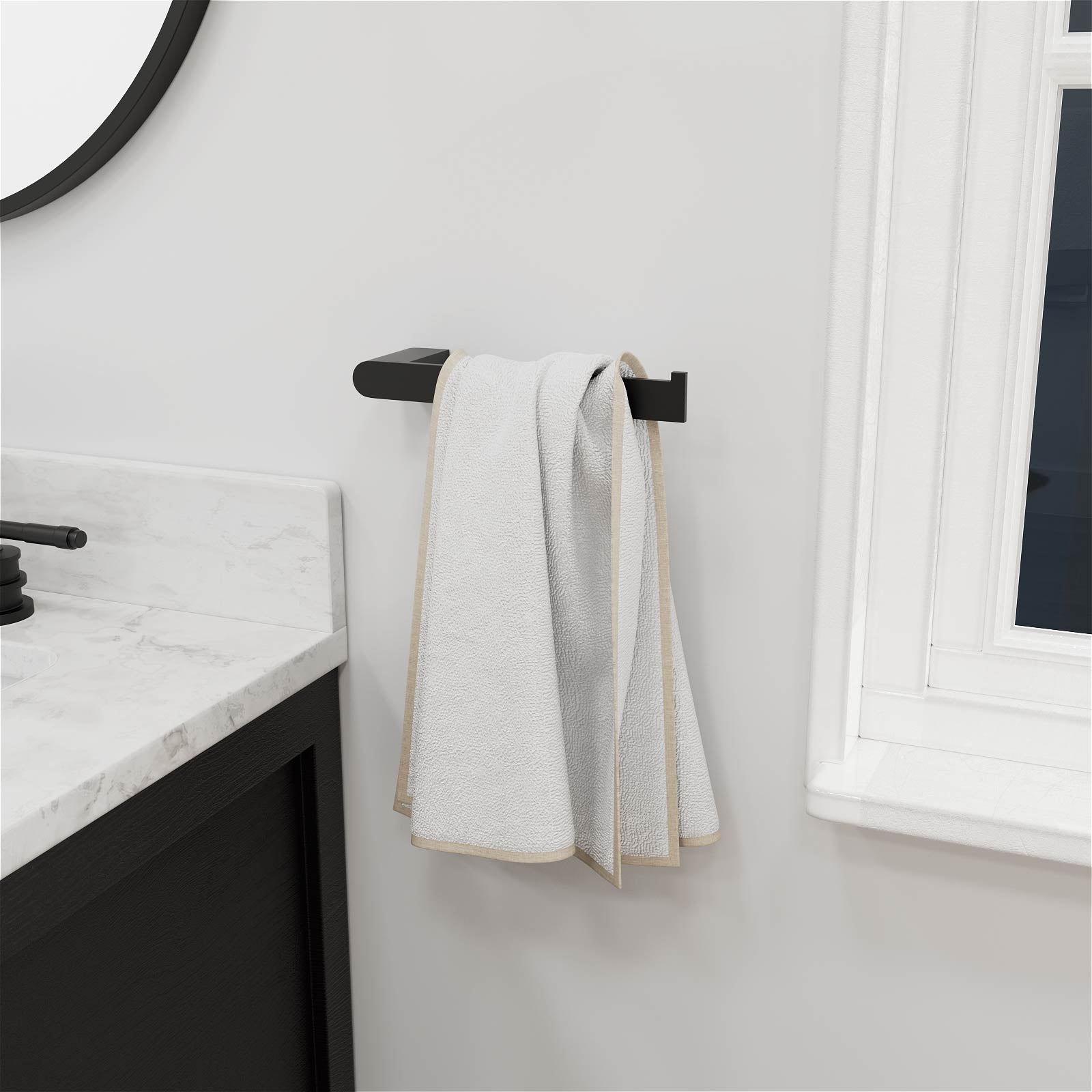 6-Piece Matte Black Bathroom Hardware Sets
