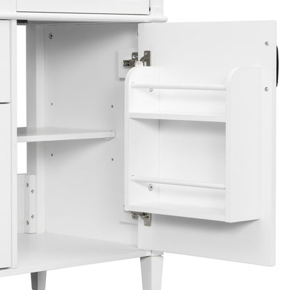built in door shelf organizer rack on 48 inch white bathroom vanity for shampoo storage