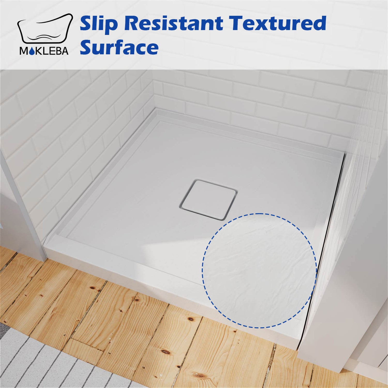 close up of anti slip shower base texture