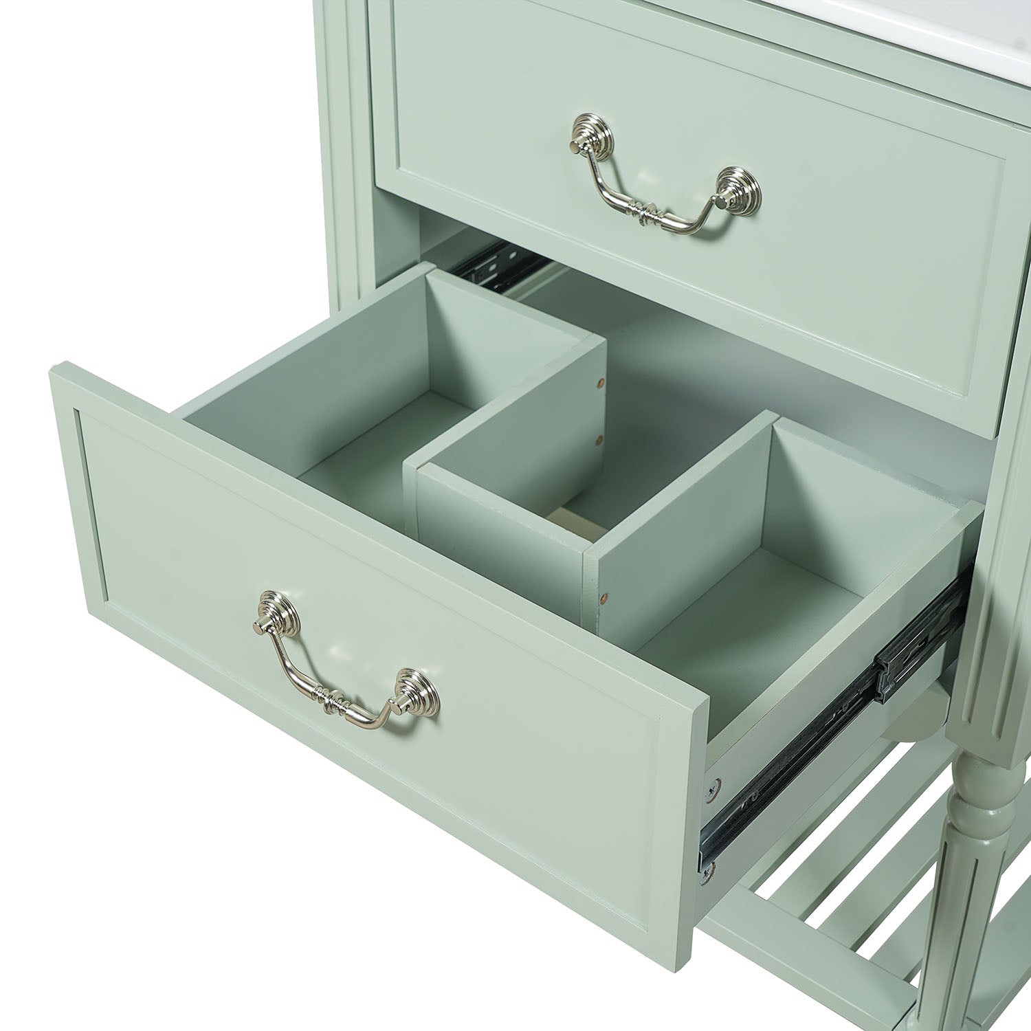 small space bathroom vanity with organized storage compartments