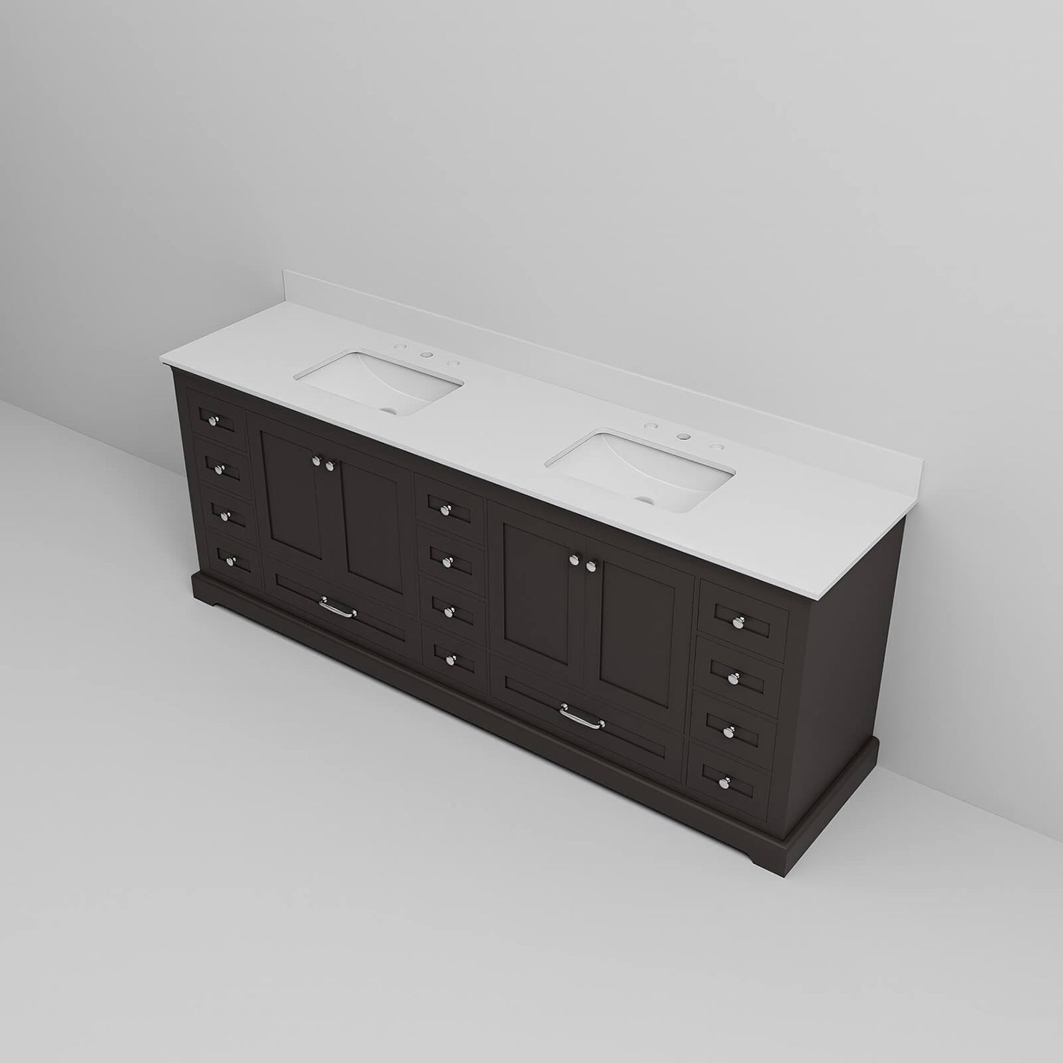 coffee black 84 inch double sink vanity