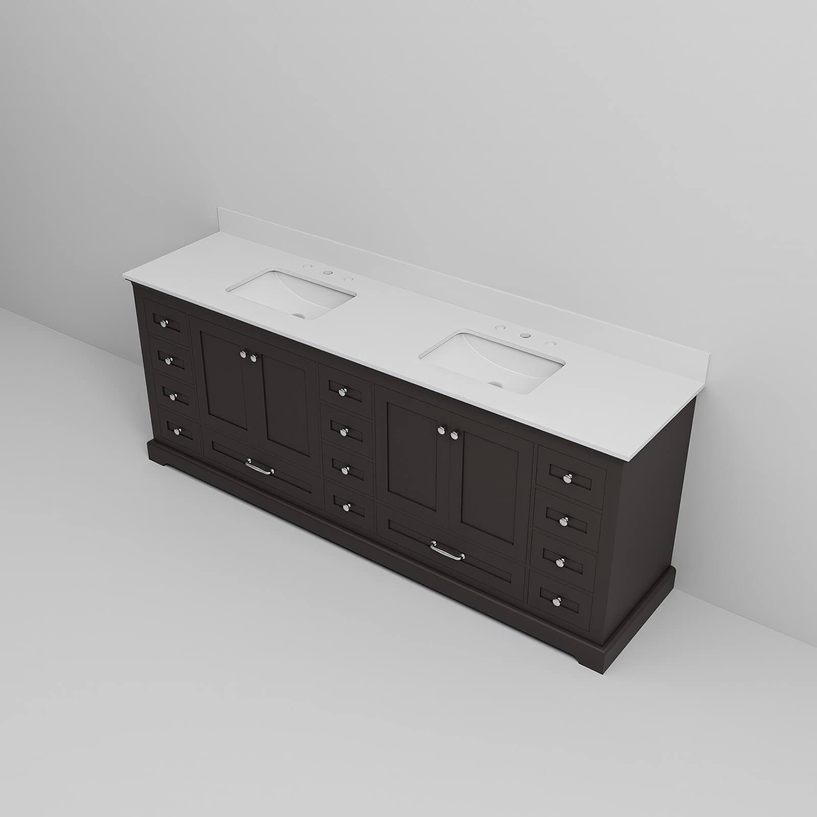 coffee black 84 inch double sink vanity