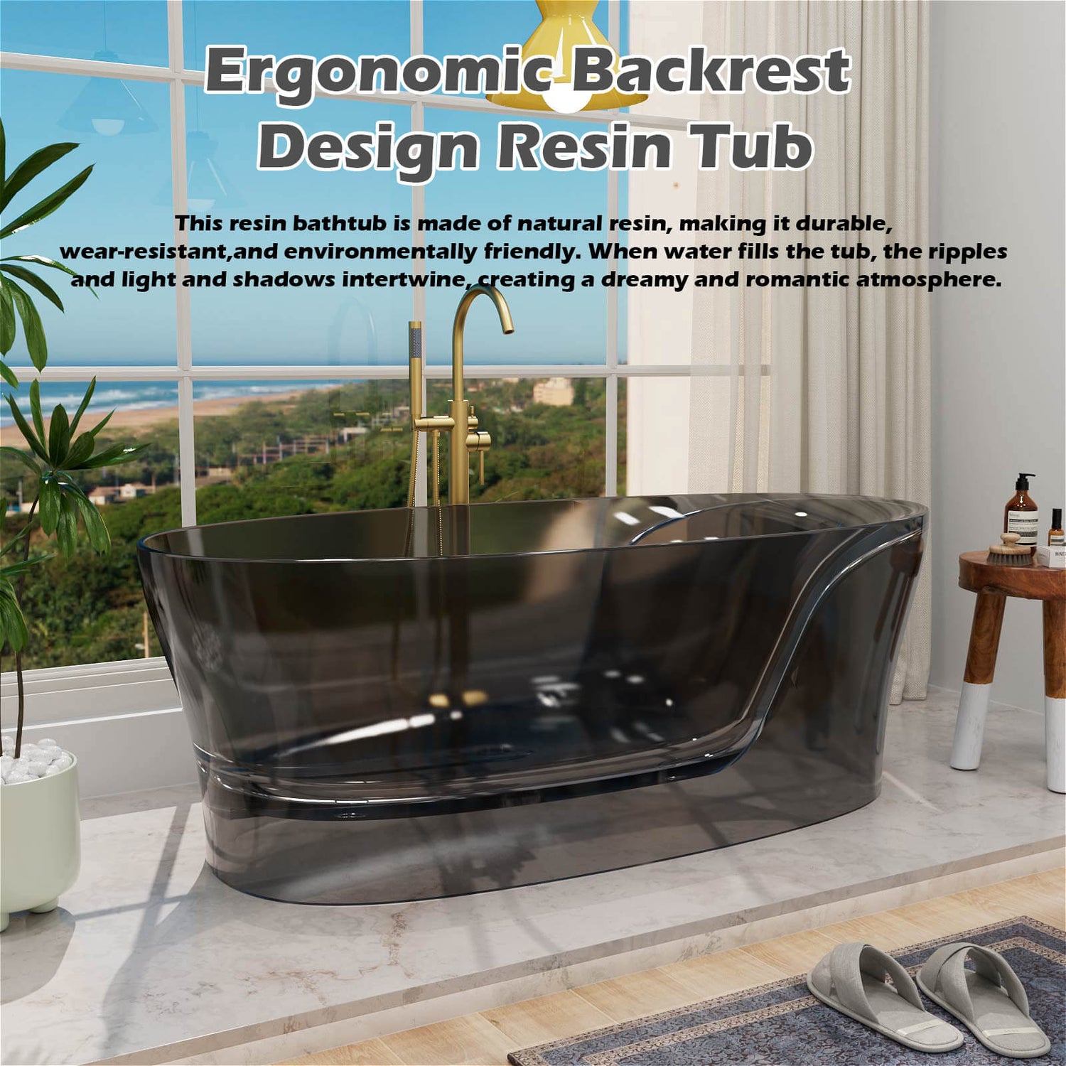 deep soaking resin bathtub for spa like home experience