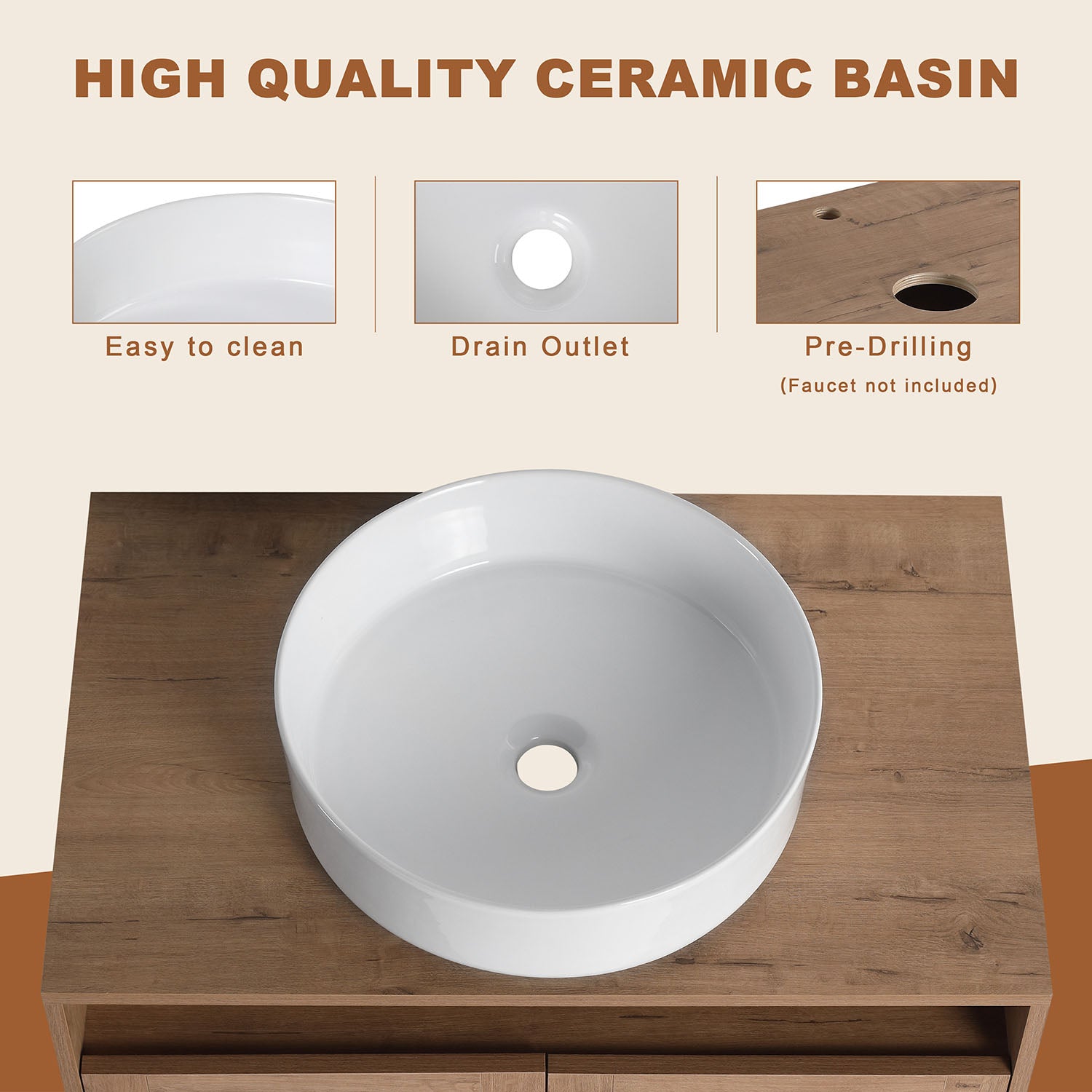 details of White Ceramic Sink