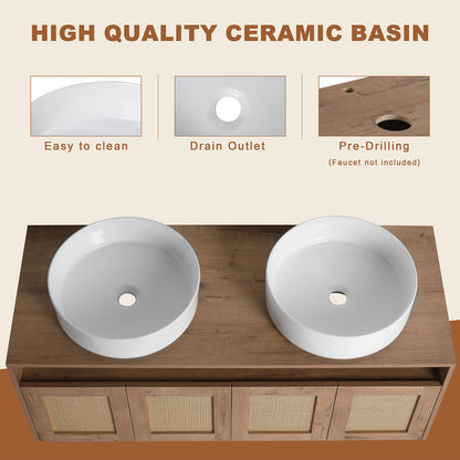 details of White Floating Vanity