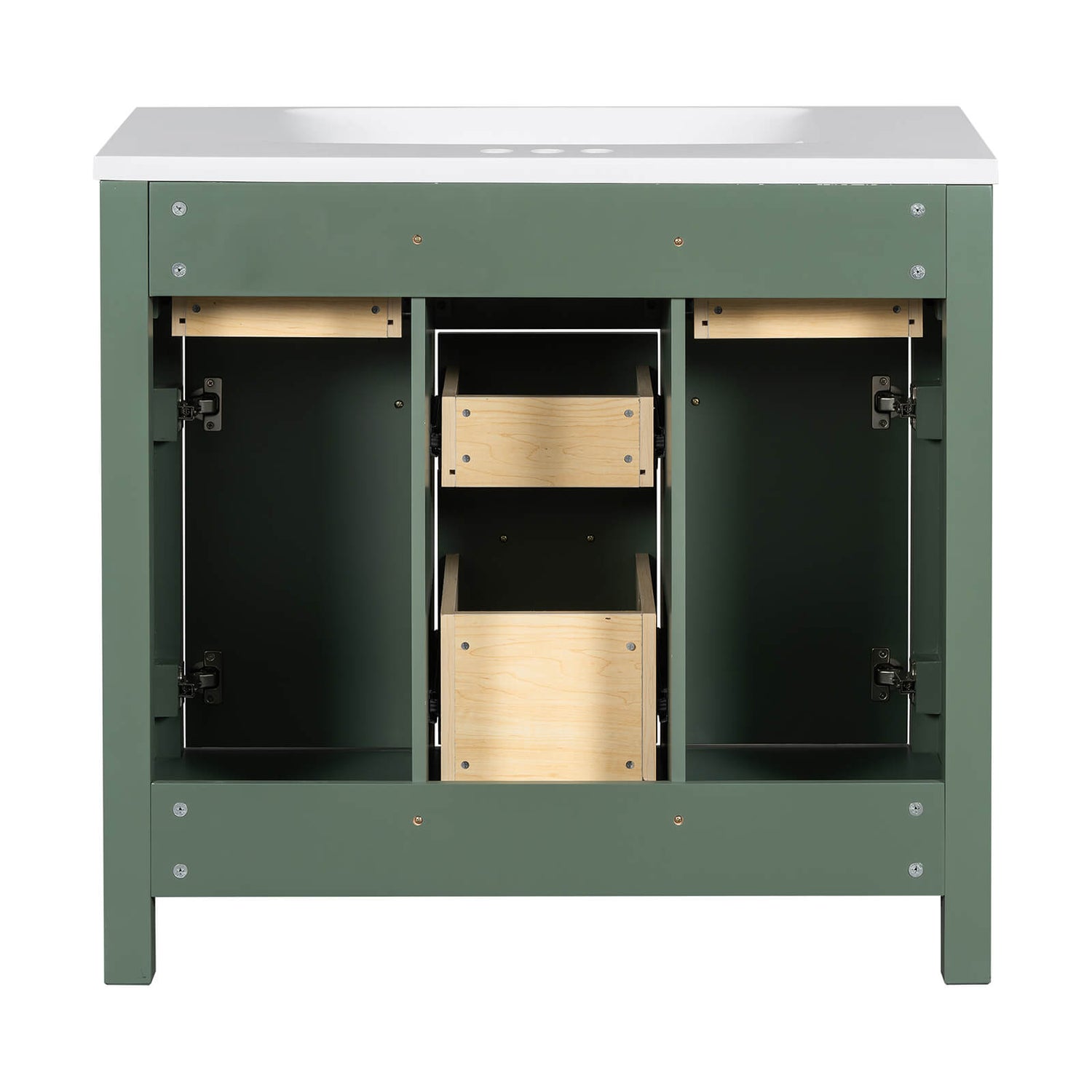 36&quot; Green Bathroom Storage Vanity with 3-Hole Top