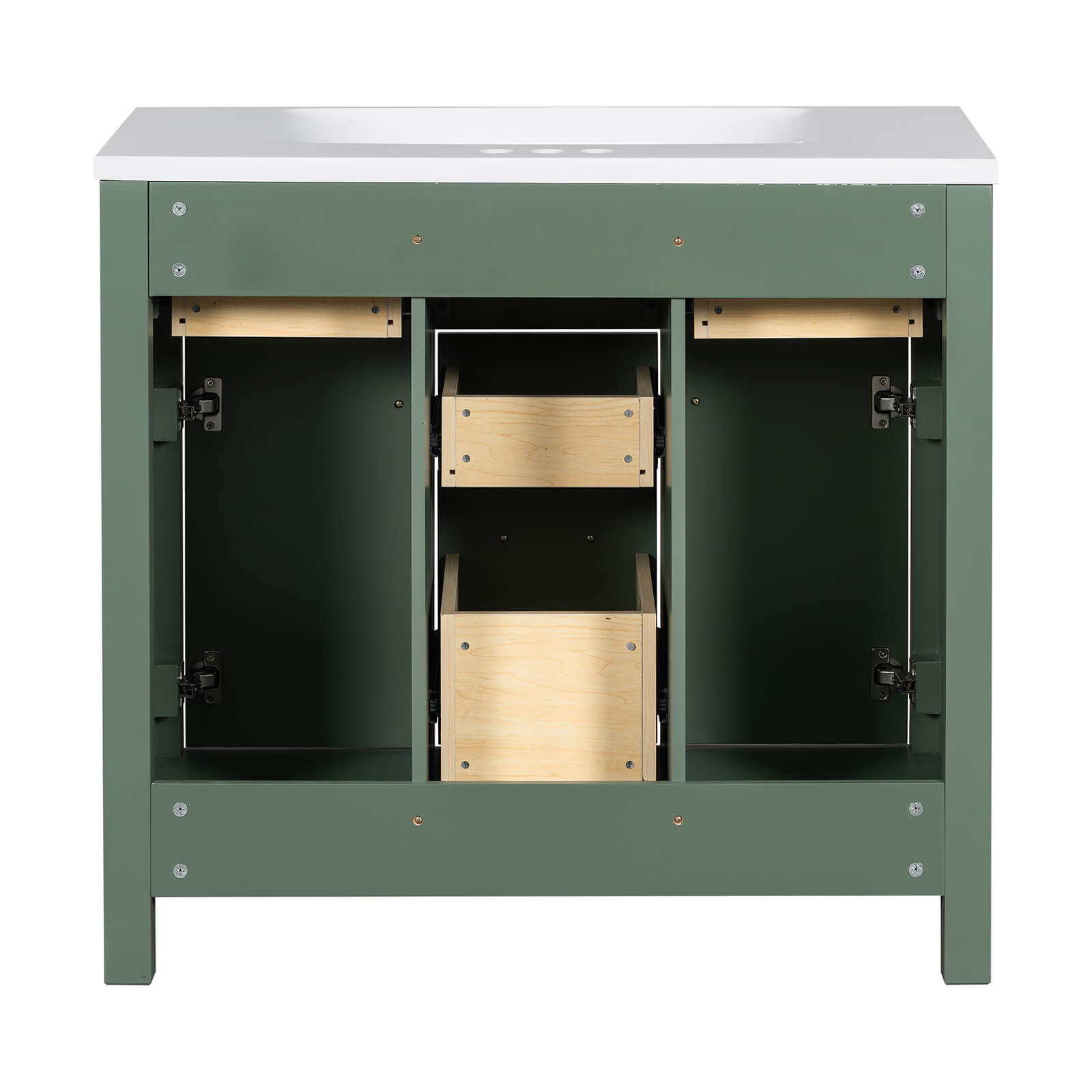 36&quot; Green Bathroom Storage Vanity with 3-Hole Top