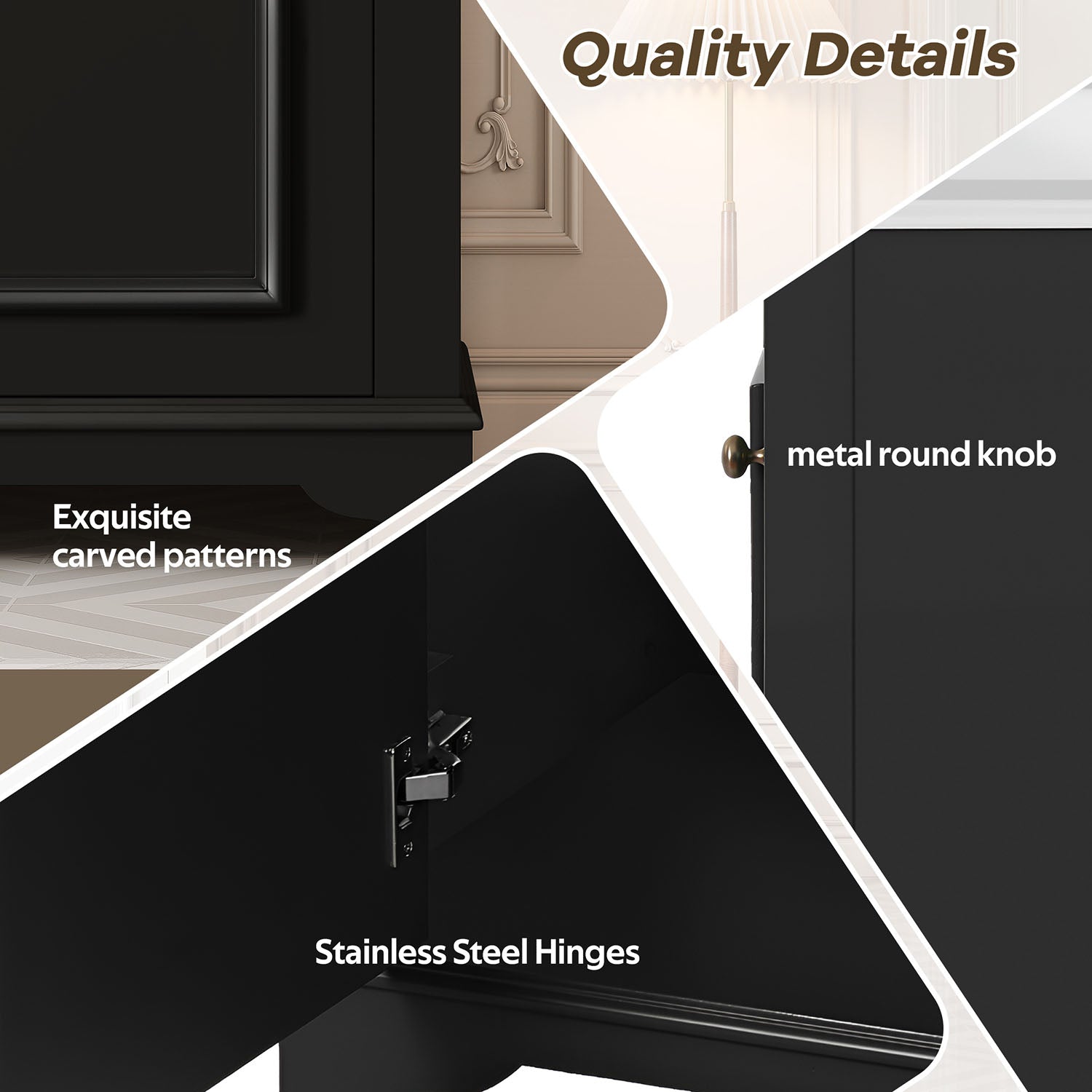 durable black bathroom cabinet quality details