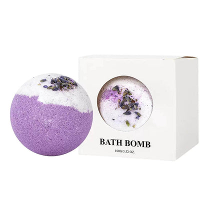 Lavender Bath Bombs for Stress Relief USA, Eco-Friendly Spa Set (Set of 4)