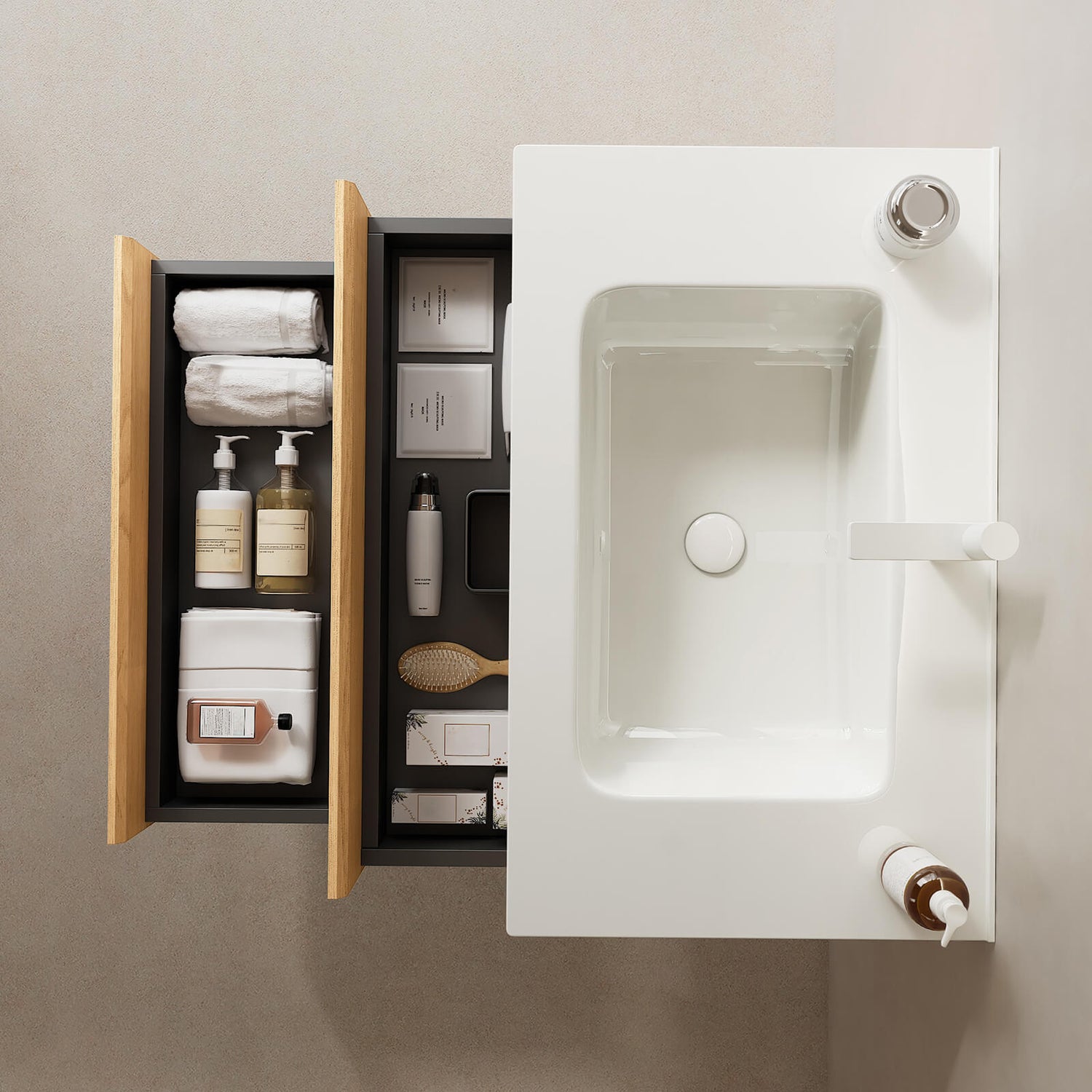 elegant 30 inch bathroom vanity with two storage drawers