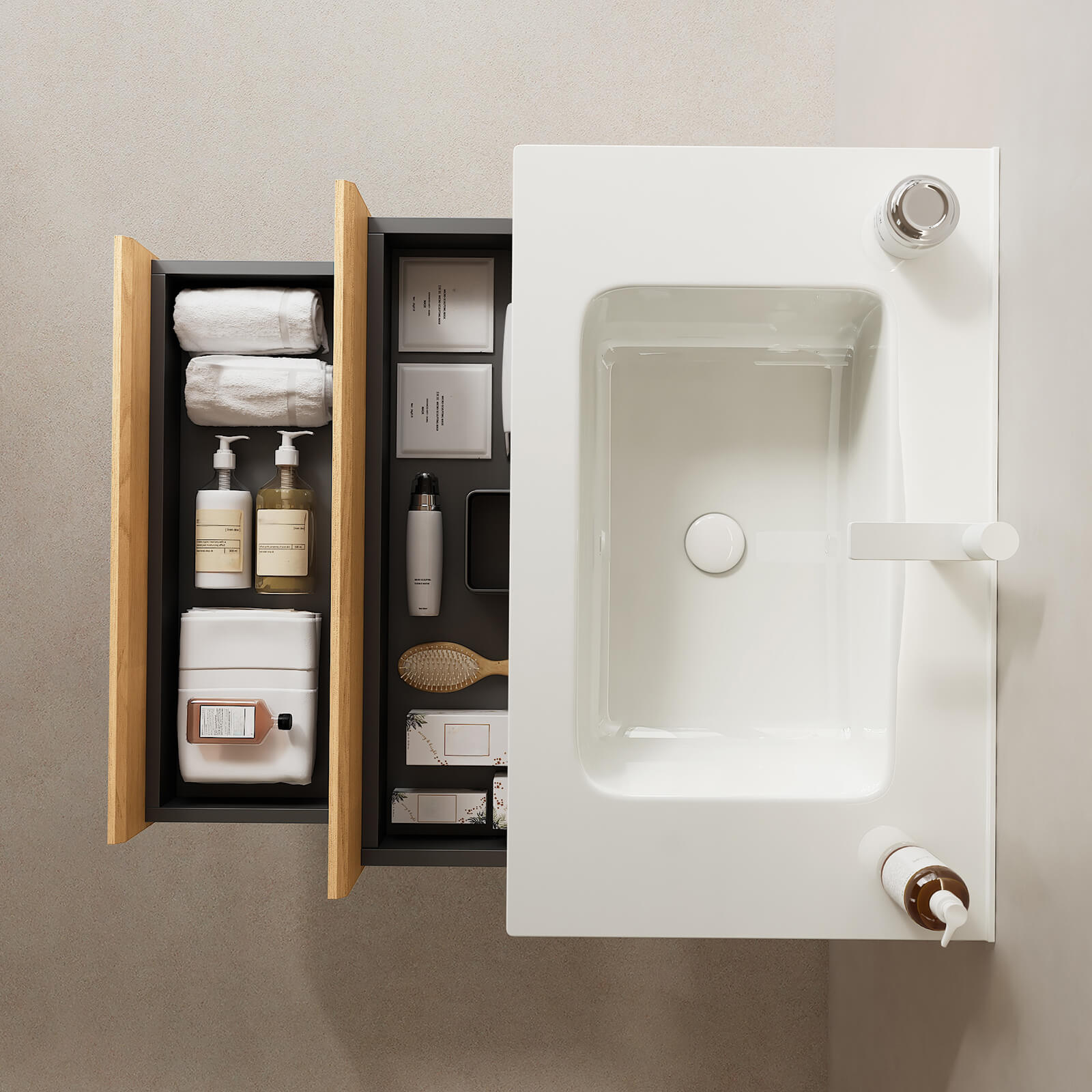 elegant 30 inch bathroom vanity with two storage drawers