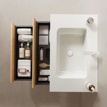 elegant 30 inch bathroom vanity with two storage drawers