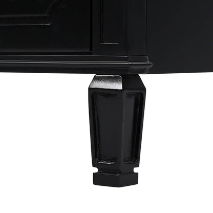 elegant black vanity with old world charm and curved legs
