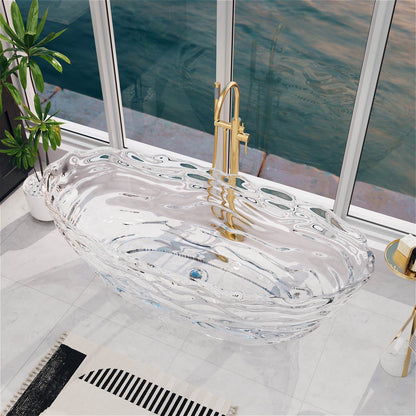 elegant transparent bathtub inspired by flowing water